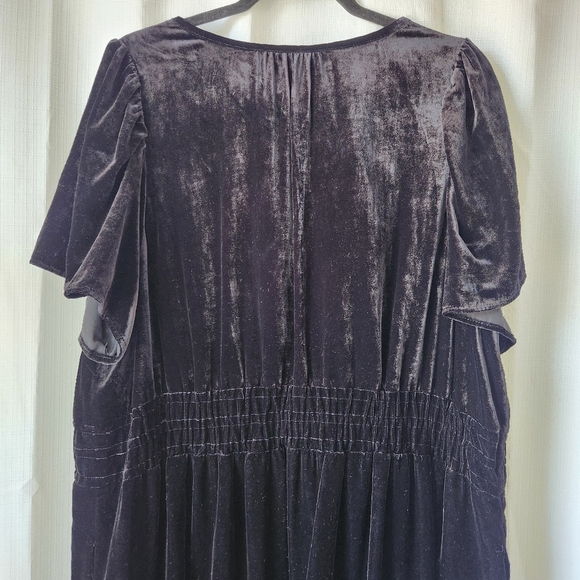 Maeve By Anthropologie Somerset Black Velvet Short Sleeve Mini Dress Size 3X - Picture 10 of 15